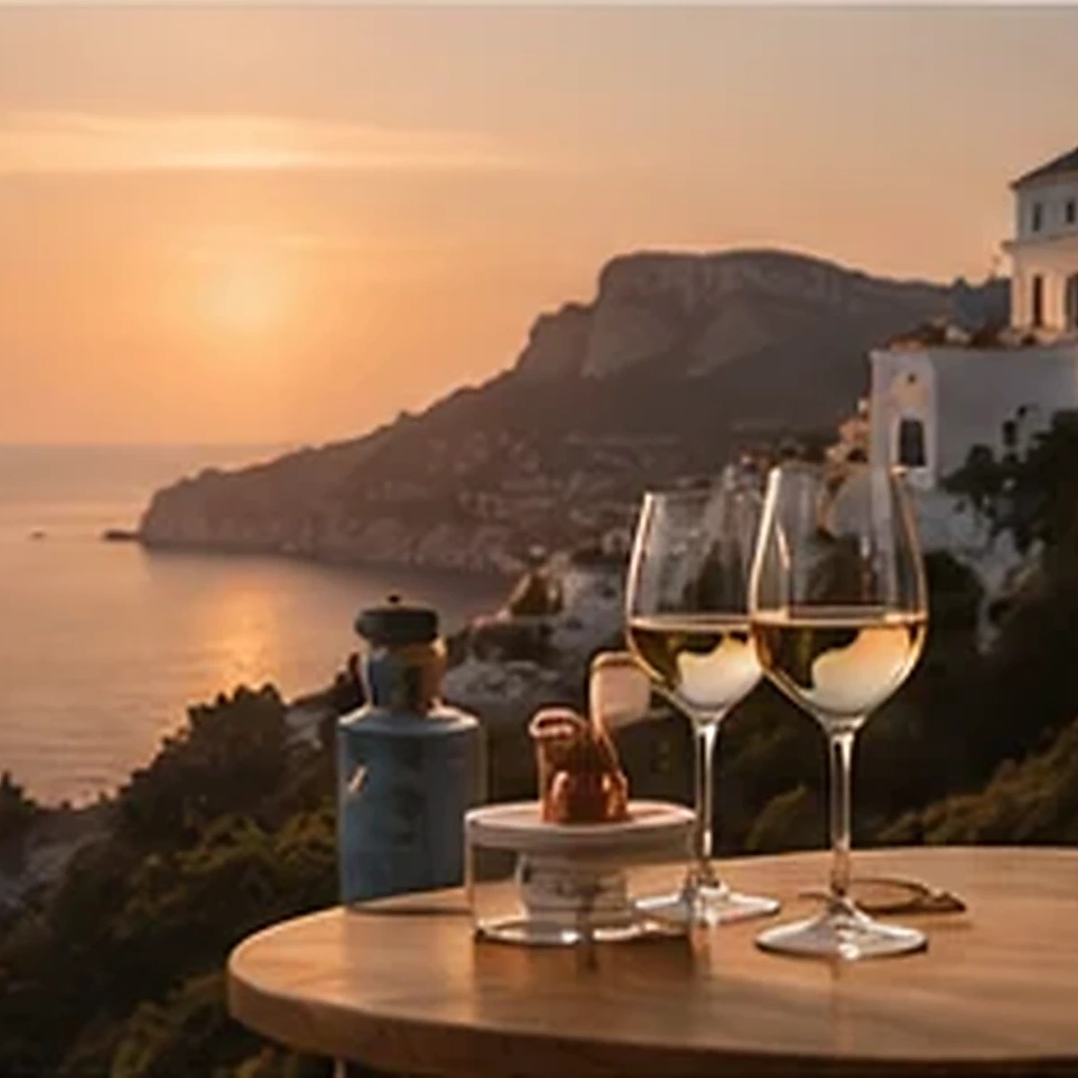 Warm travel experience at sunset